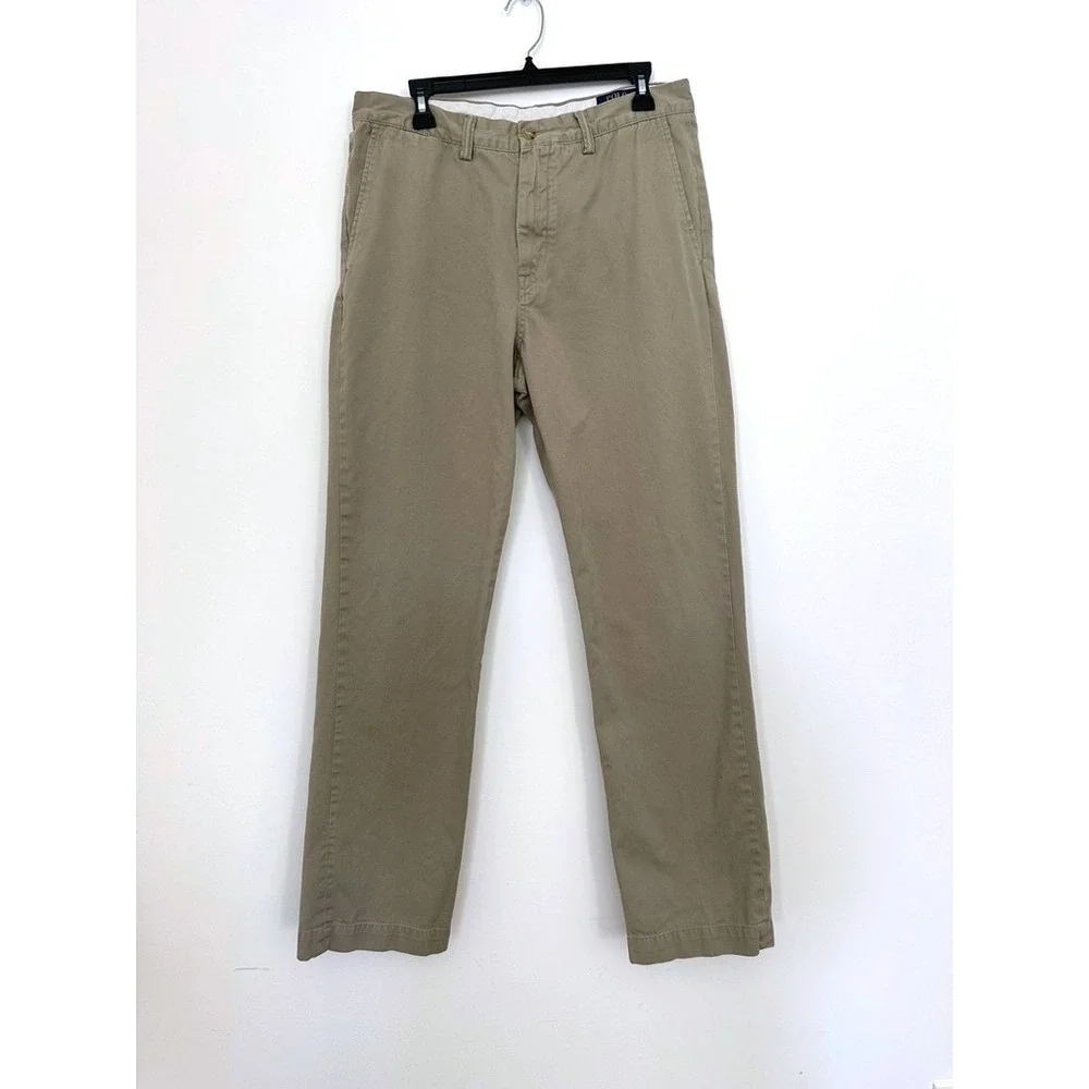 Polo Ralph Lauren Mens Classic Fit Chino Pants Khaki Tan Cotton Twill 34x34